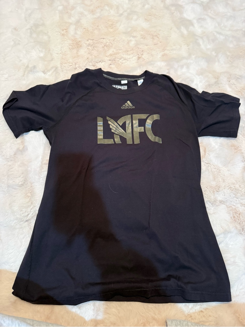 adidas Black LAFC Logo Kids Short Sleeve Tee